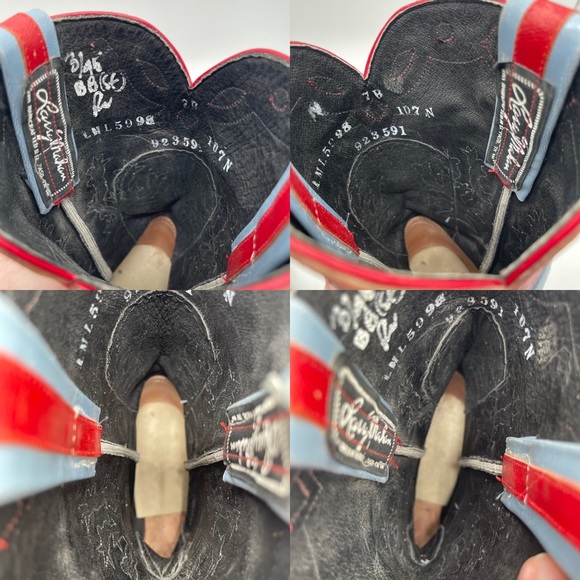 RELISTED Larry Mahan Prickly Pear Cactus Western Cowgirl Boots Blue Red Rodeo 7 - Picture 15 of 16